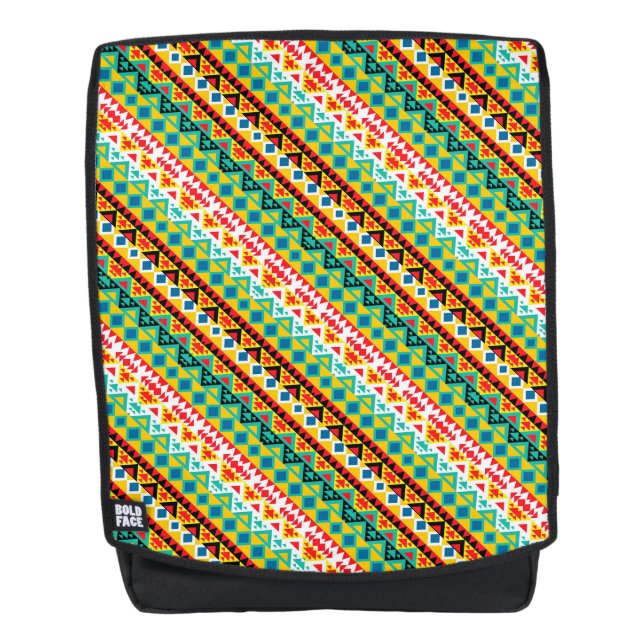 Cute colourful aztec patterns design backpack (Front)