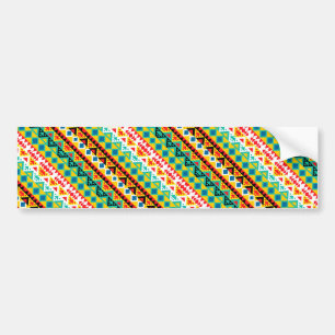 Cute colourful aztec patterns design bumper sticker
