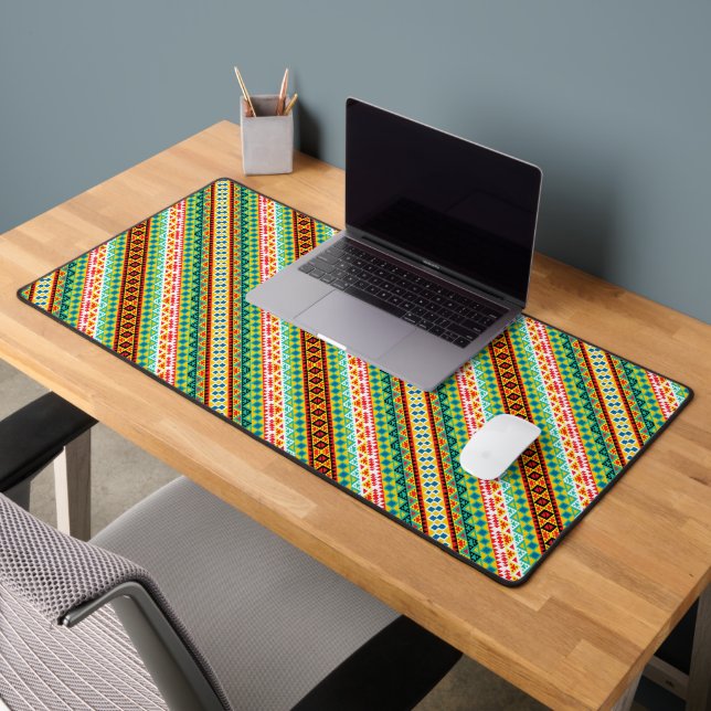 Cute colourful aztec patterns design paper cup desk mat (Office 2)