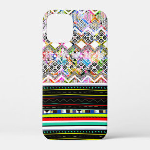 Cute colourful aztec tribal patterns iPhone 12 mini case