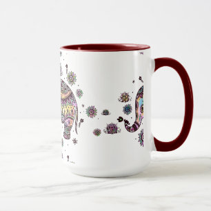 Cute Colourful Baby Elephant Illustration Mug