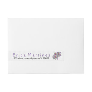 Cute Colourful Baby Elephant Wraparound Address Label