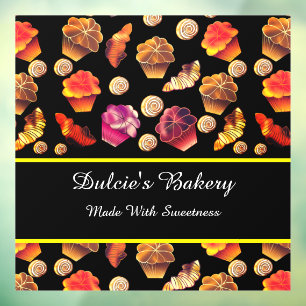 Cute Colourful Bakery, Chef, Caterer, Pastry Maker Window Cling