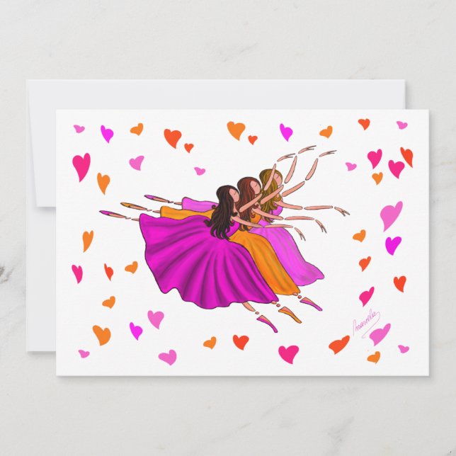 Cute Colourful Ballerinas Dancing and Jumping (Front)