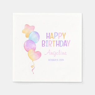 Cute Colourful Balloon Kids Birthday Napkin