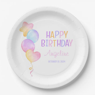 Cute Colourful Balloon Kids Birthday Paper Plate