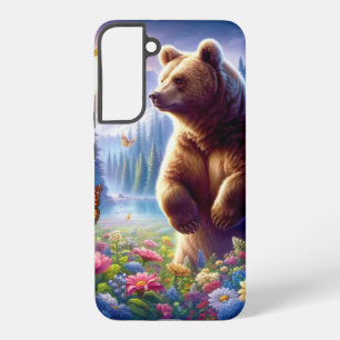 Cute, colourful bear & butterflies samsung galaxy case