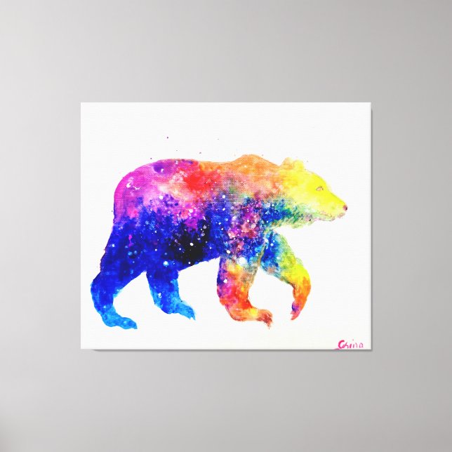 Cute colourful bear  canvas print (Front)