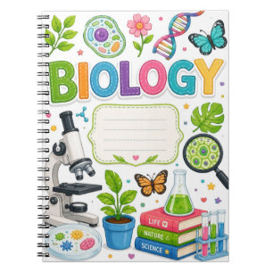 Cute Colourful Biology Science Student Personalise Notebook