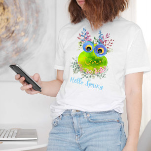 Cute Colourful Bird Hello Spring T-Shirt
