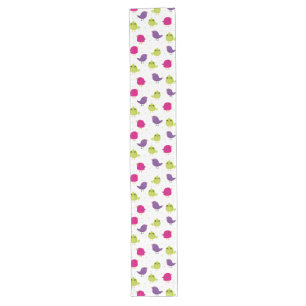 Cute colourful bird long table runner