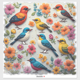 Cute Colourful Bird Sticker Collection Set 🐦