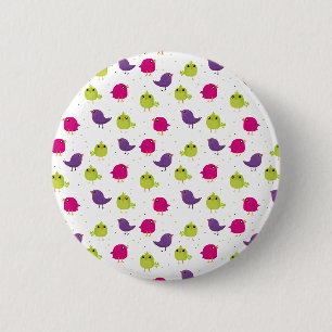 Cute colourful birds 6 cm round badge