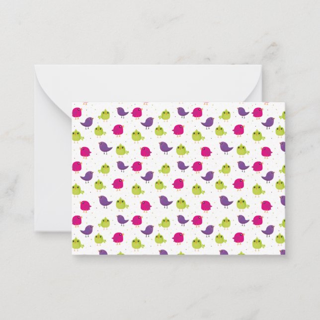 Cute colourful birds  card (Front)