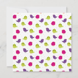 Cute colourful birds  card