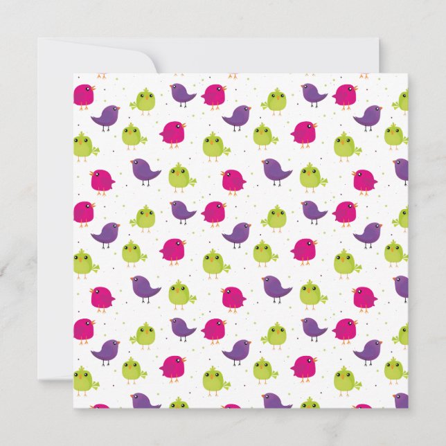 Cute colourful birds  card (Front)