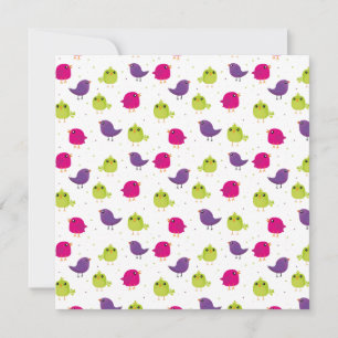 Cute colourful birds card