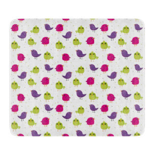 Cute colourful birds cutting board