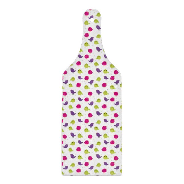 Cute colourful birds   cutting board (Front)