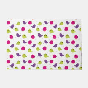 Cute colourful birds doormat