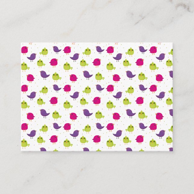 Cute colourful birds  enclosure card (Front)