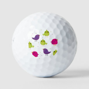 Cute colourful birds golf balls