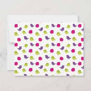 Cute colourful birds   invitation
