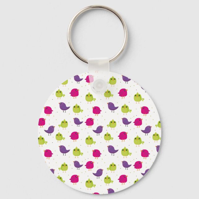 Cute colourful birds  key ring (Front)