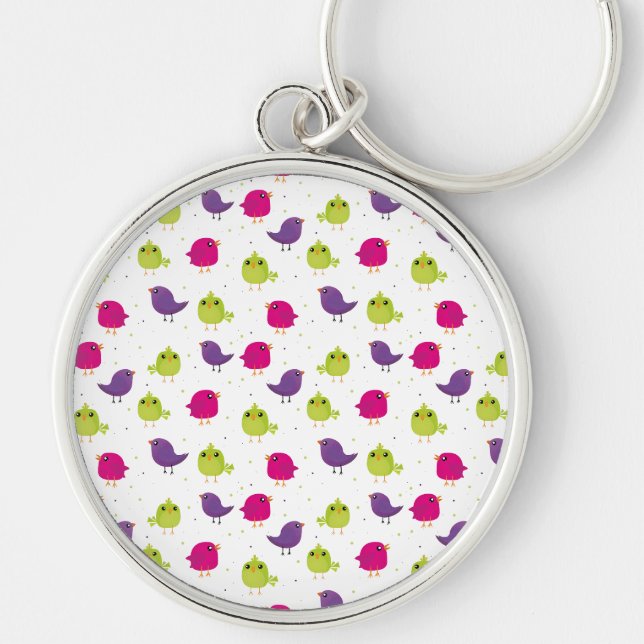 Cute colourful birds   key ring (Front)