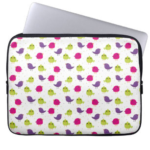 Cute colourful birds laptop sleeve