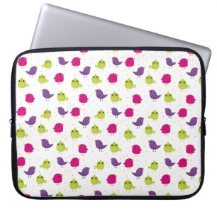 Cute colourful birds laptop sleeve