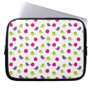 Cute colourful birds  laptop sleeve