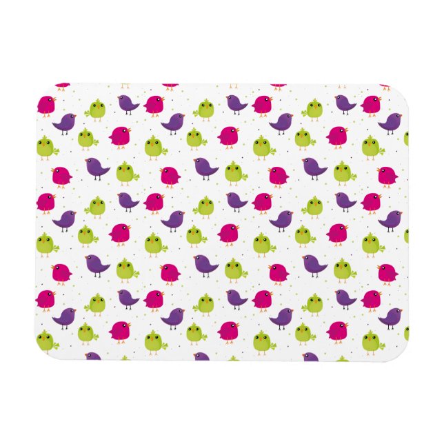 Cute colourful birds magnet (Horizontal)