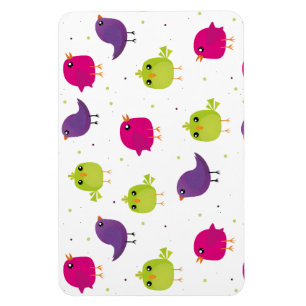 Cute colourful birds magnet