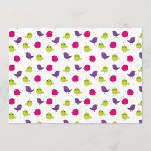 Cute colourful birds menu
