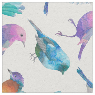 Cute Colourful Birds Pattern Fabric