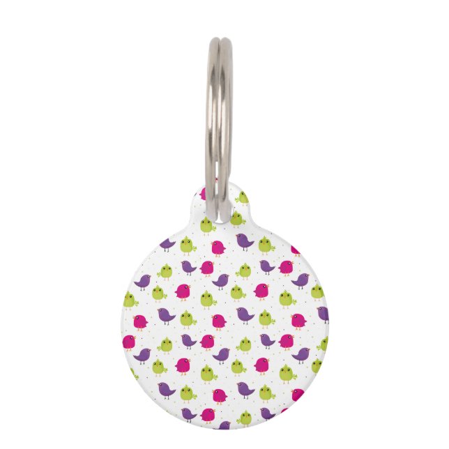 Cute colourful birds   pet tag (Front)