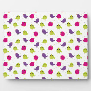 Cute colourful birds  plaque