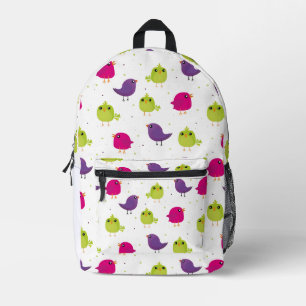 Cute colourful birds   printed backpack