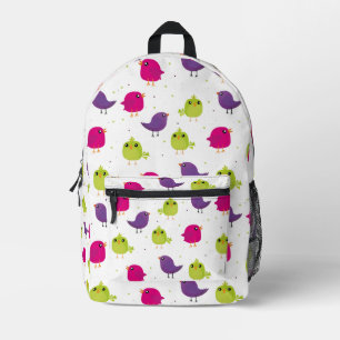 Cute colourful birds printed backpack