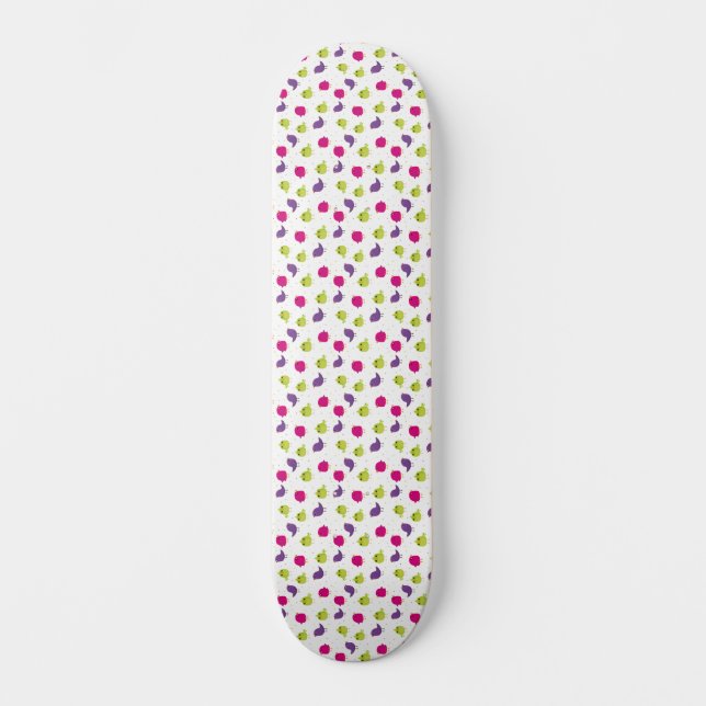 Cute colourful birds  skateboard (Front)