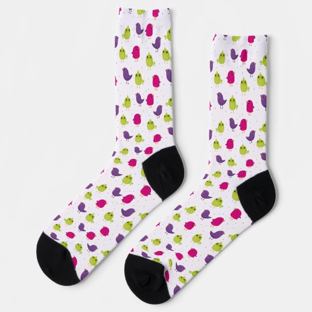 Cute colourful birds  socks (Left)