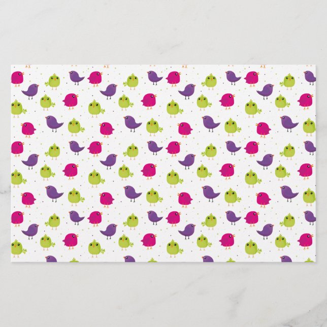 Cute colourful birds   stationery (Front)