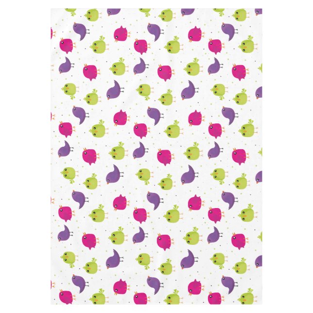 Cute colourful birds   tablecloth (Front)