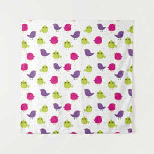 Cute colourful birds   tapestry