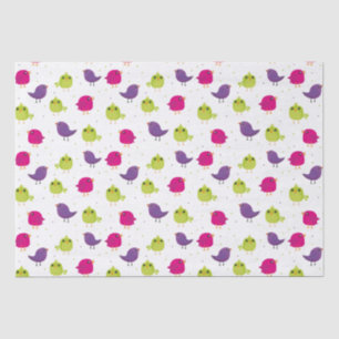 Cute colourful birds tissue paper