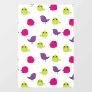 Cute colourful birds window cling