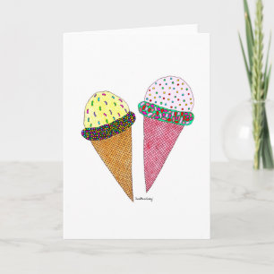 Cute Colourful Birthday Ice Cream Card
