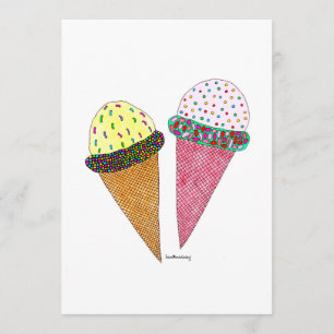Cute Colourful Birthday Ice Cream Card