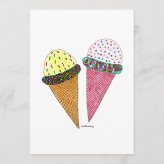 Cute Colourful Birthday Ice Cream Card